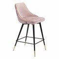 Homeroots 36.4 x 18.5 x 20.9 in. Piccolo Counter Chair, Pink 396516